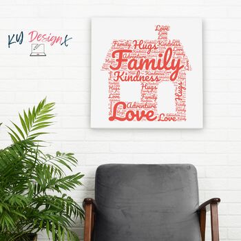Preview of Printable Family word cloud wall art