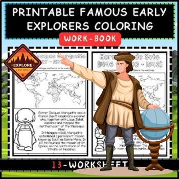 Preview of Printable Famous Early Explorers Coloring Pages