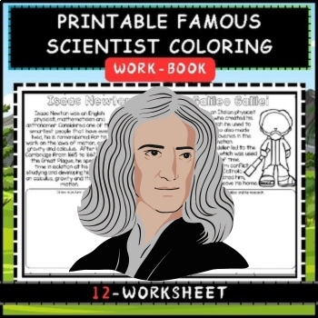 Preview of Printable Famous Scientist Coloring Pages For Kids