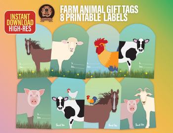 Printable Farm Animal Gift Tags 8 Handmade Barn Animal Party