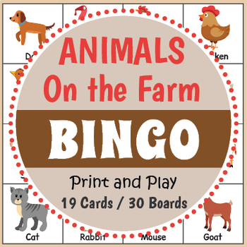 Farm Animals Bingo Memory Matching Card Game Activity By Drag Drop Learning