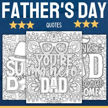 Preview of Printable Fathers Day Quotes Mandala Coloring Pages Sheets - Fun June Activities