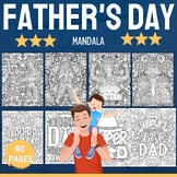 Printable Fathers day Mandala Coloring Pages Sheets - End 