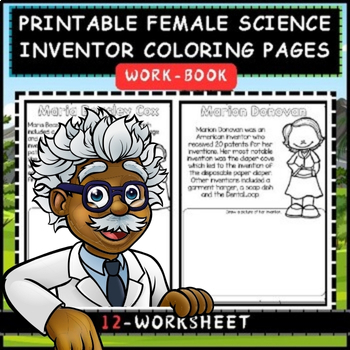 Preview of Printable Female Science Inventor Coloring Pages
