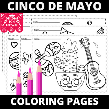 Preview of Printable Fiesta Cinco De Mayo Coloring Pages, Cinco De Mayo Activity