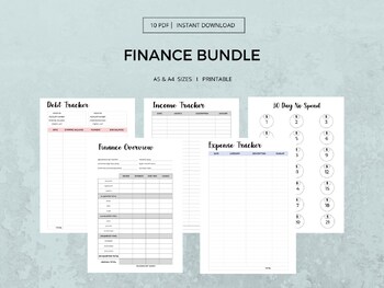 Preview of Printable Finance Planner - Budgeting and Money Management Journal A4 A5