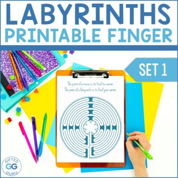 Preview of Printable Finger Labyrinth - Set 1 - FREE PRINTABLE