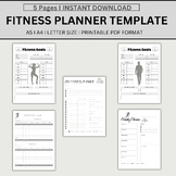 Printable Fitness Planner Digital Workout Planner Printabl