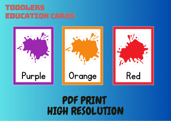 Printable flash card colletion for colors and their names with