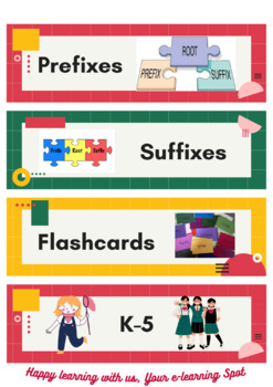 Preview of Printable Flashcards - Prefixes & Suffixes for K-5 students