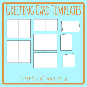 Printable Folding Greeting Card Templates Blank Layout Clip Art / Clipart
