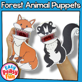 Printable Forest Animal Puppets, Woodland Animals Craft Template