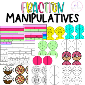 Preview of Printable Fraction Circles - Fraction Bars - Fraction Manipulatives