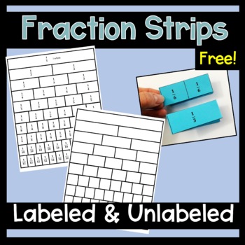 Preview of Free Fraction Strips | Printable Fraction Strips