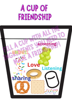 Preview of Printable Friendship cups