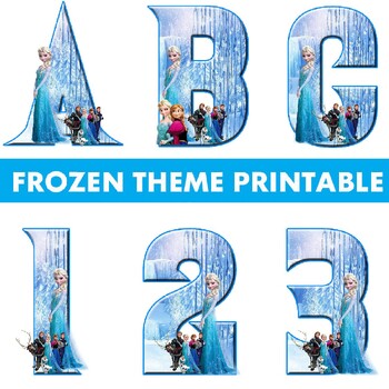 Preview of Printable Frozen Letters A-Z and Numbers 0-9