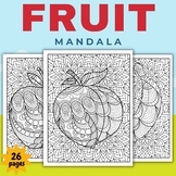 Printable Fruit Mandala Coloring Pages Sheets - fun Fruit 