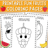 Printable Fun Fruits Coloring Pages For Kids