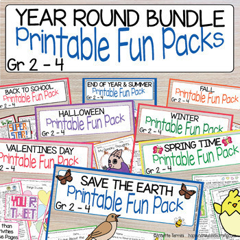 Preview of Bundle Theme Units for Around the School Year | Math | Writing | Art +