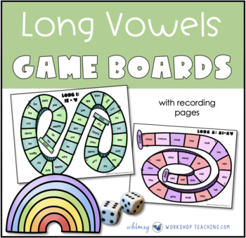 printable game boards word work with long vowel pairs phonics set 5