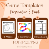 Printable Game Templates -Bingo, Board Games & Mazes