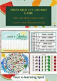 Printable Garden Roll & Draw Boardgame + Game Pieces - for