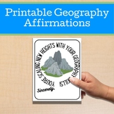Printable Geography-Themed Affirmation Cards- Positive Cla