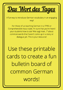 Preview of Printable German Word of the Day - Travel