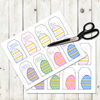 Preview of Printable Gift Tags: Easter Clip Art, Easter Eggs Set 3