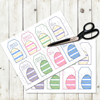 Preview of Printable Gift Tags: Easter Clip Art, Easter Eggs Set 2