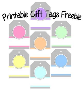 Printable Gift Tags Freebie by terne1nt | TPT