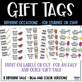 Printable Gift Tags for Students or Staff