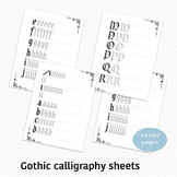 Printable Gothic Letter Worksheet, Gothic Calligraphy Prac