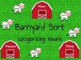 Printable Grammar File Folder Game Barnyard Sort - Sorting Nouns
