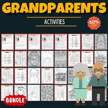 Preview of Printable Grandparents Day Activities & Games - Fun September Activities BUNDLE