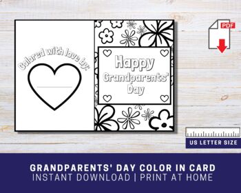 Preview of Printable Grandparents' Day Card to Color In, Coloring Craft Activity