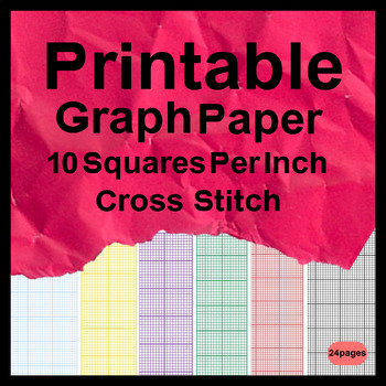 Preview of Printable Graph Paper 10 Squares Per Inch Cross Stitch