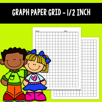 Preview of Printable Graph Paper Grid - 1/2 Inch, 2 different