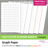 Printable Graph Paper | Half Letter - 1/2 inch grid 9 x 15