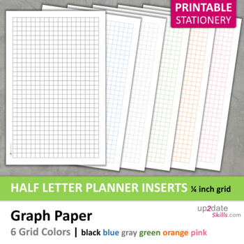 Preview of Printable Graph Paper | Half Letter - 1/4 inch grid 19 x 31 squares per page