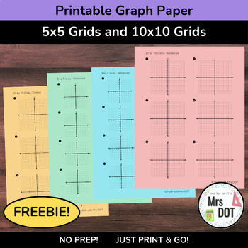 Preview of *FREEBIE* Printable Graph Paper with 5x5 Grid and 10x10 Grid - Sheets