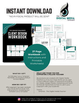 Preview of Graphic Design: Printable Workbook for Organizing Projects