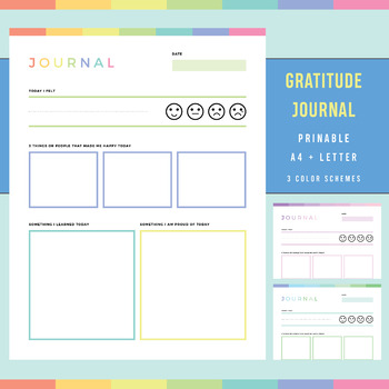 Printable Gratitude Journal for Kids | Children's Daily Journal | Mood ...