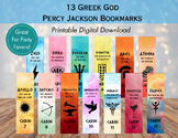 Percy Jackson Printable Greek Gods Bookmarks, 13 Designs, 