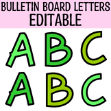 Printable Green Bulletin Board Large Alphabet Letters, Edi