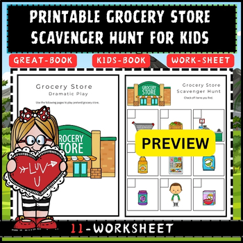 Preview of Printable Grocery Store Scavenger Hunt For Kids