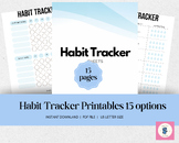 Printable Habit Trackers, 15 options, Track your habits!
