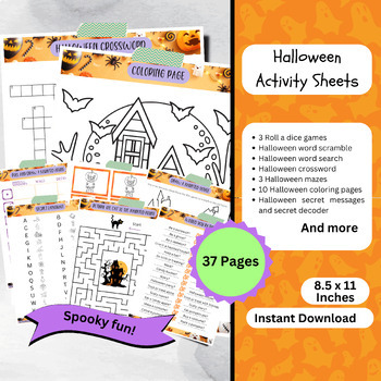 Printable Halloween Activity Sheets for Kids, Childrens Halloween ...