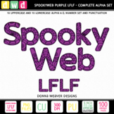 Printable Halloween Alphabet SPOOKY WEB LFLF PURPLE Letter