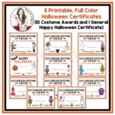 Printable Halloween Certificates - 10 Costume Awards & 1 H